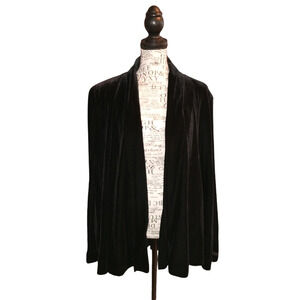 Vintage Patra Women's Black Velvet Stretch Blazer XL Fall Winter Goth Moody